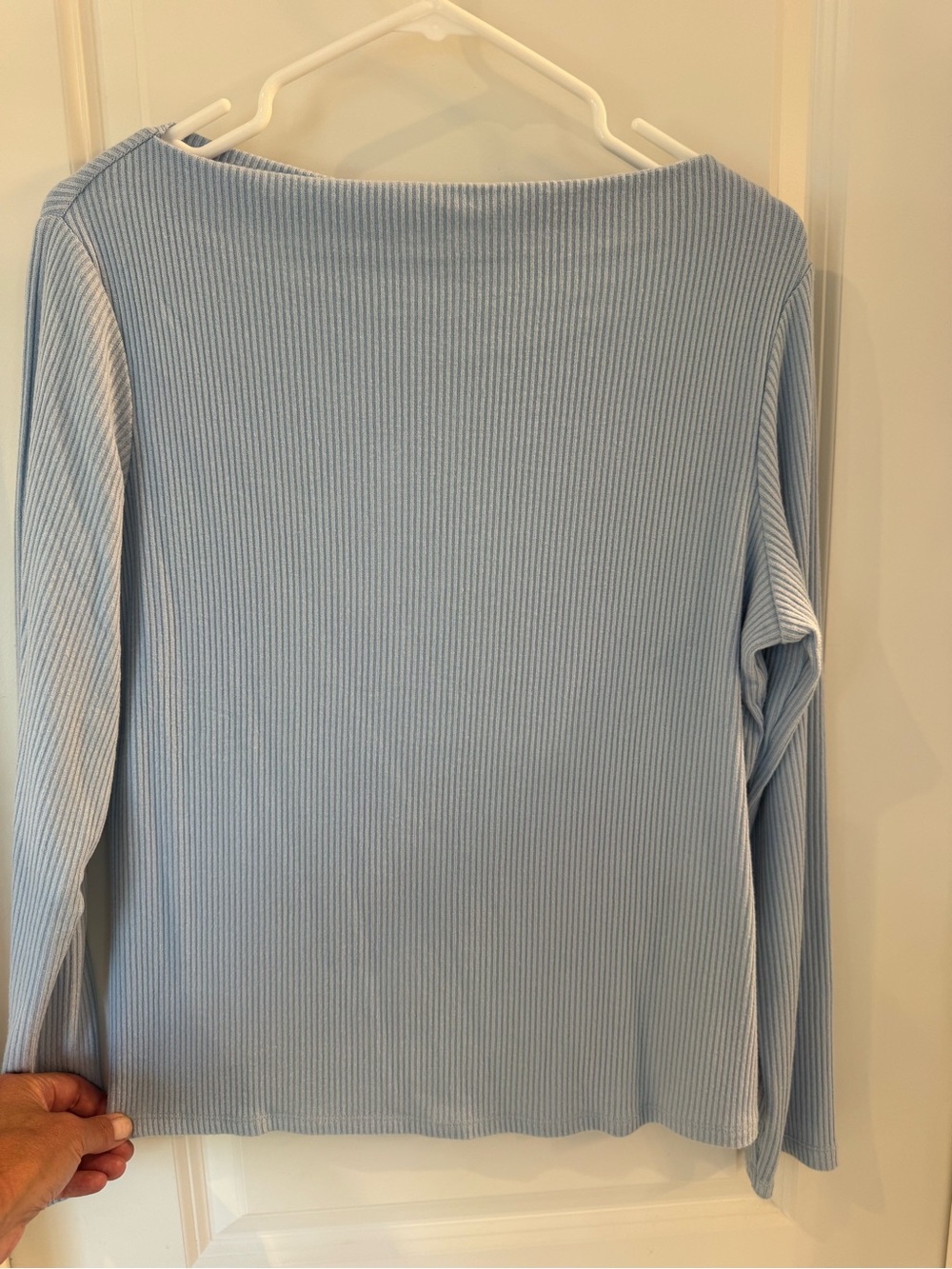 Banana Republic Light Blue Ribbed Long Sleeve Top